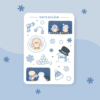 2_snow Sticker sheet with cute little ducklings playing in the snow