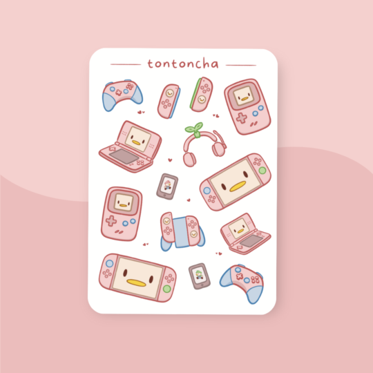 games_pink Gamer Sticker Sheet