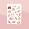 16 Sticker sheet with cute little ducklings and cherry blossoms