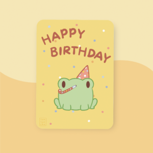Happy Birthday Greeting Card - Party Froggy