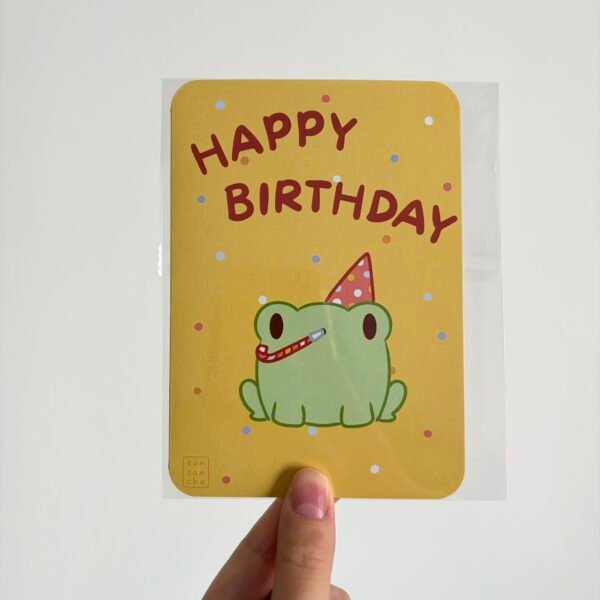 Happy Birthday Greeting Card - Party Froggy